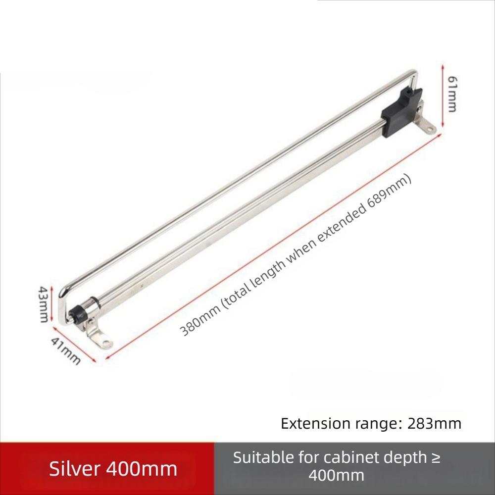 Metal Wardrobe Hanging Rod Pull Out Easy Install Hanging Clothes Rail Horizontal Use Multi-functional Retractable Closet Hangers