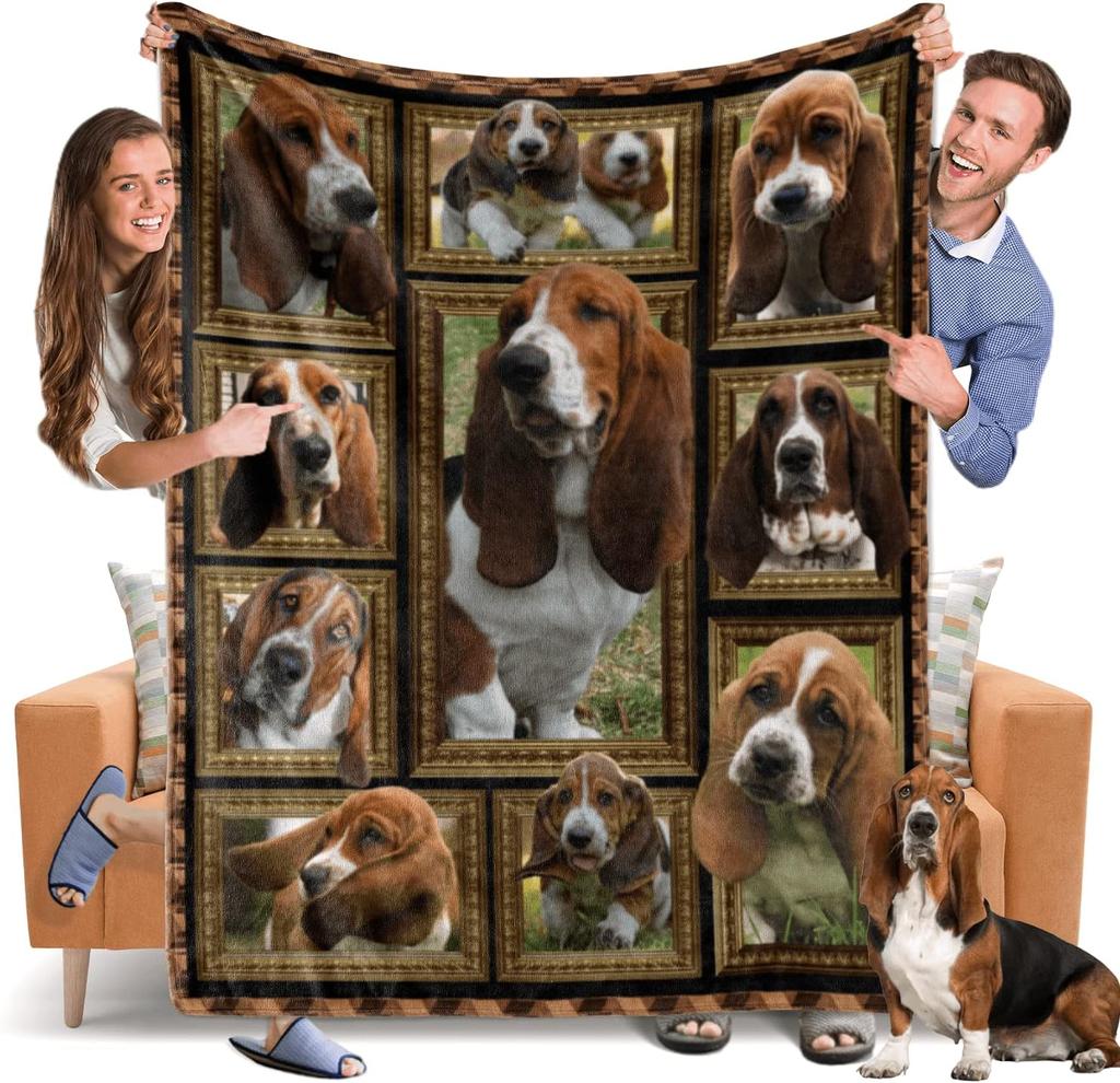 Animal Blanket Elephant Wolf Cow Highland Cattle Dog Flannel Blanket Super Soft Fleece Throw Blanket for Bedroom Couch Sofa Gift
