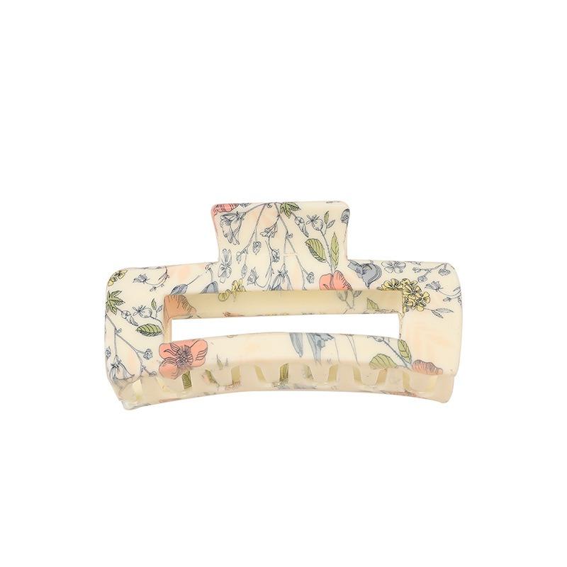 Printed Grab Clip Sweet Updo Shark Clip High-end Girl's Hair Clip and Hair Accessory