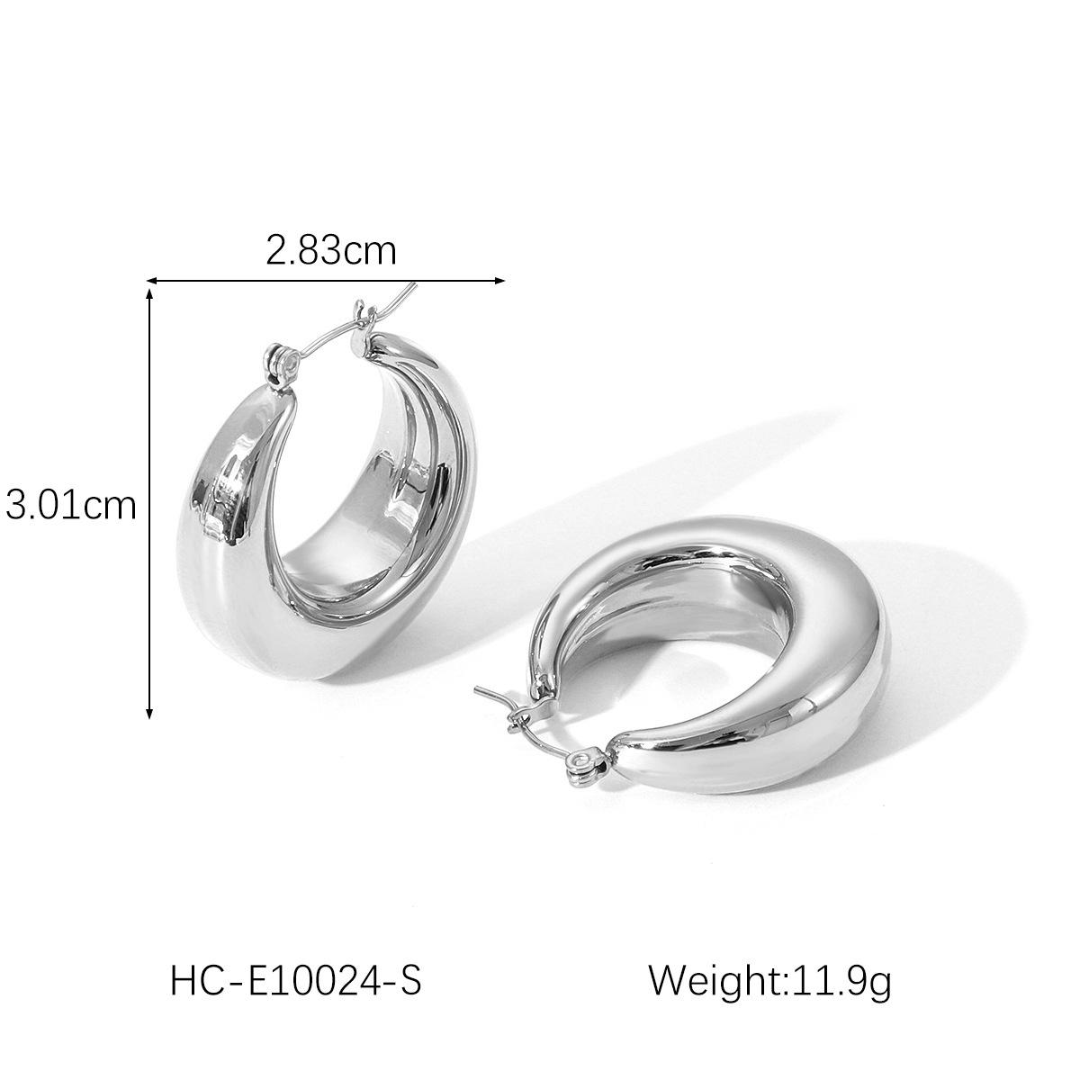 

Полые круглые серьги из нержавеющей стали с 18-каратным золотым покрытием для женщин - Модные, универсальные, в простом стиле