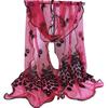 Women Fashion Peacock Flower Embroidered Lace Scarf Long Soft Wrap Shawl Stole