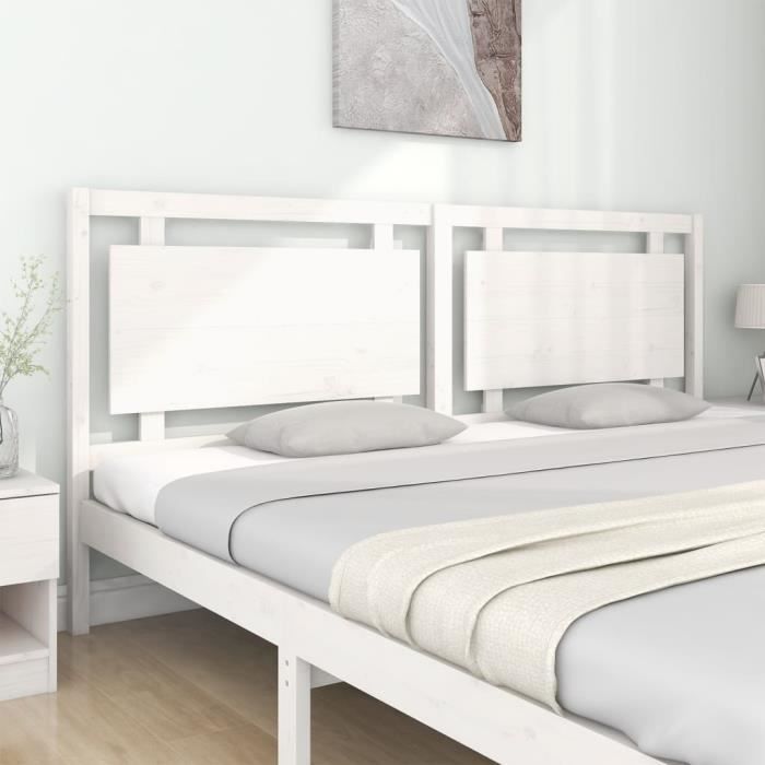 VidaXL Headboard White 205.5x4x100 Cm Solid Pine Wood 817961