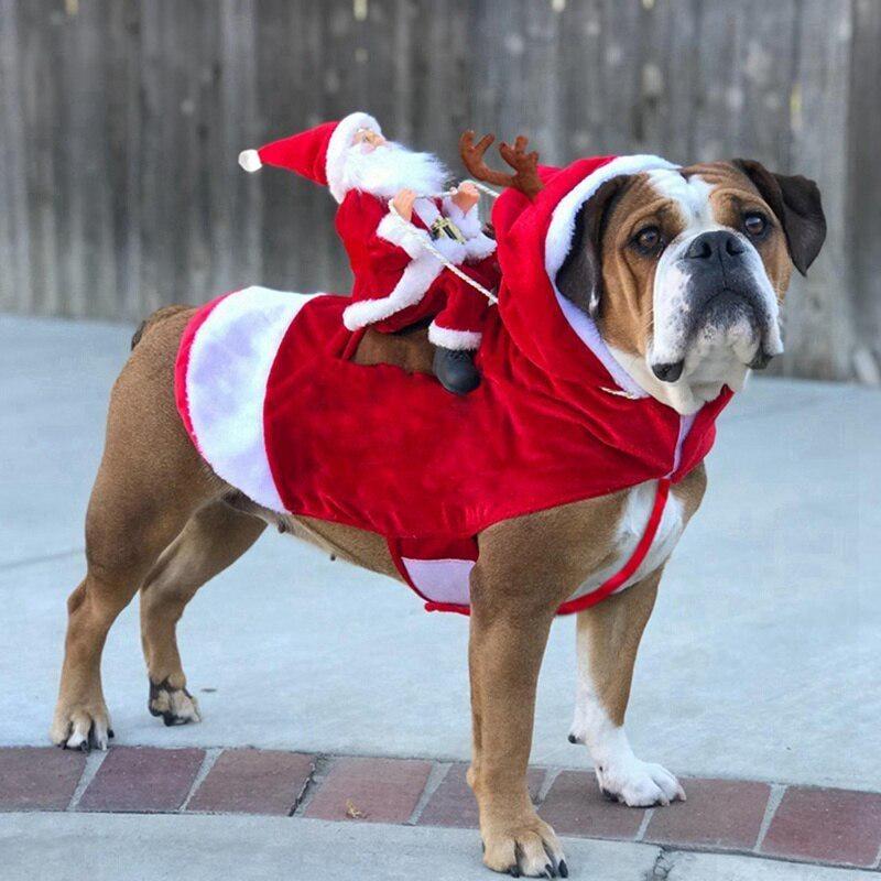 Kleine große Hunde Weihnachtsmann-Cosplay-Outfit für Weihnachten, Karneval, Haustierkostüme, Bekleidung, Party, Verkleidung, Kleidung, Hundekostüme