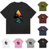 Męski T-shirt z krótkim rękawem z okrągłym dekoltem, casualowy, hawajski, plażowy, z nadrukiem