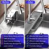 Silicone Faucet Splash Guard & Drip Tray - Non-Slip Countertop Drying Mat with Drainage Grooves - Multi-Compartment Sink Organiz