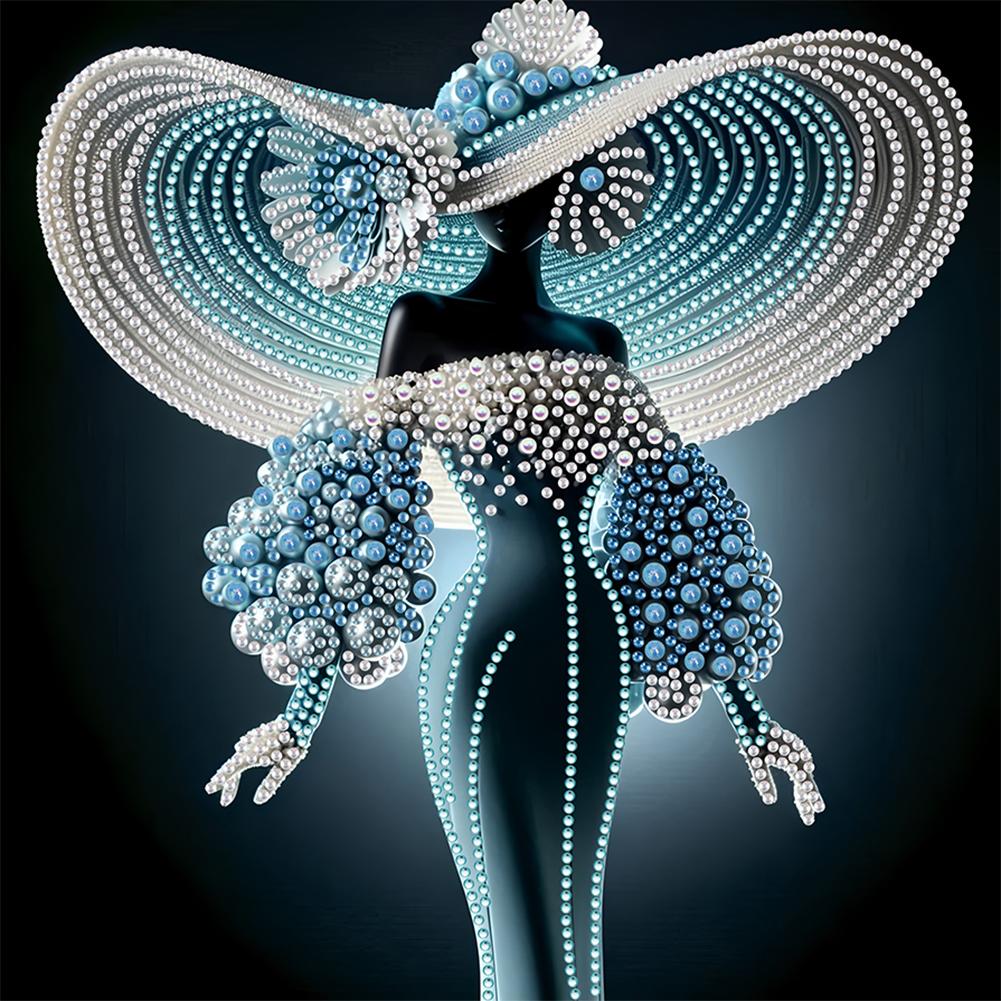 

5D DIY Partial Special Shaped Drill Diamond Painting Kit Elegant Lady Decoration