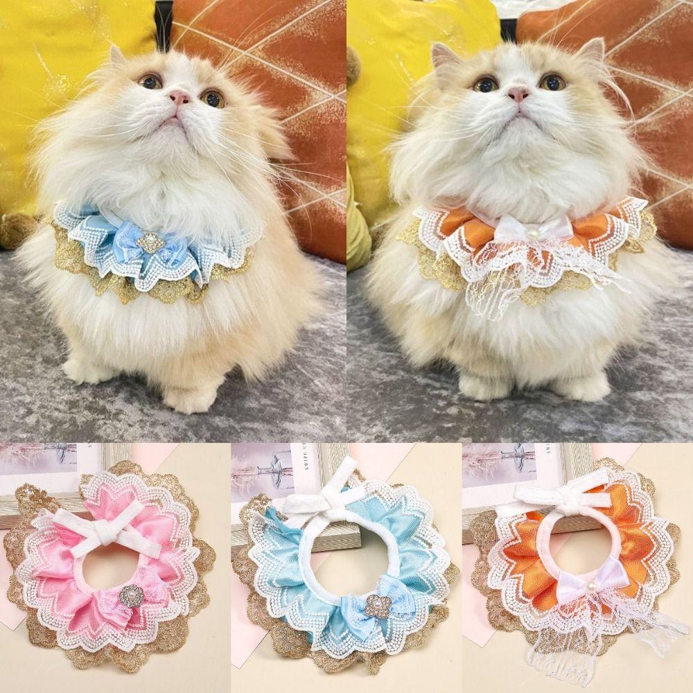 Adjustable Cat Collar Bowknot Dog Neckerchief Personalized Pet Necklace  Pet Suppliers