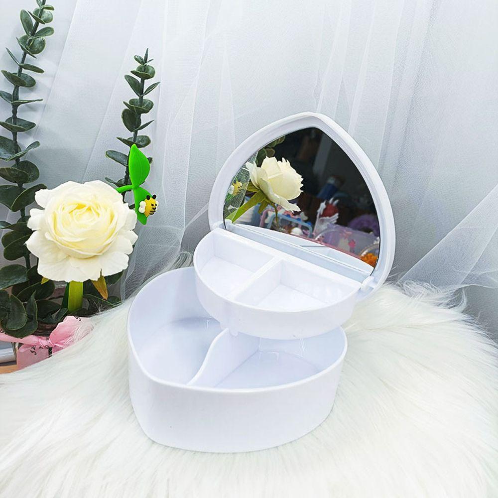 Heart-shaped Jewelry  Box Girls Makeup Storage Box Desktop Cosmetic Organizer Sundries Container