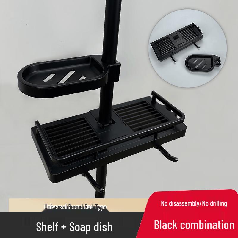 LIEI No-Drill Suction Cup Shower Soap Dish with Storage Tray