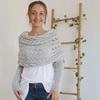 2024 European & American Autumn/Winter Wool Scarf: Twisted, Hollow, Extended Double Sleeve Shawl