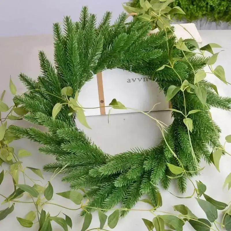 10Pc Simulated Pine Needle Branches DIY Simulated Pine Needle Decorations For Christmas Trees Home Holiday Party Christmas Decor