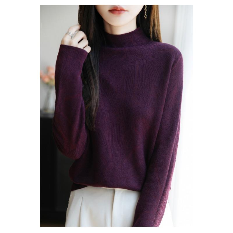 Women S Loose Half Turtleneck Pullover Knit Sweater For Inner Wear