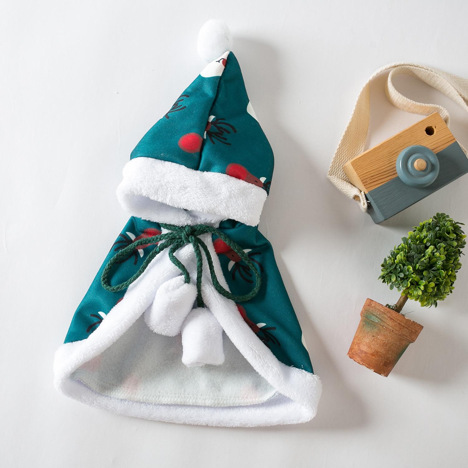 

Cat New Year Clothes, Christmas Clothes, Little Red Riding Hood Cape, Cloak, Pet Kitten, Christmas New Year Cloak, Little Dog Hat L