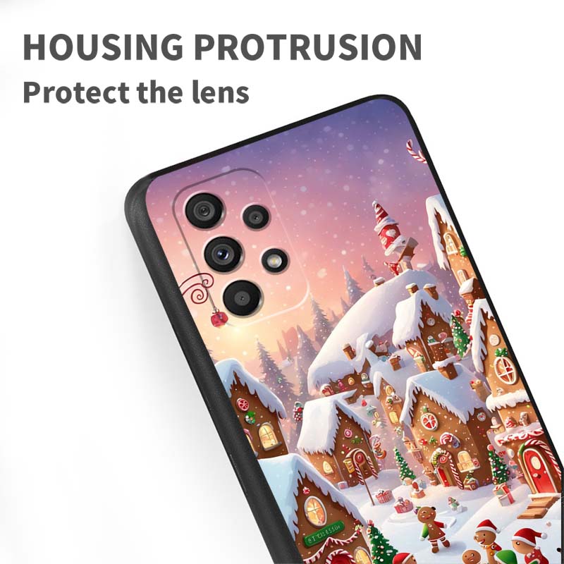 Christmas Gift Box Design Phone Case For Samsung A41 A35 A34 A33 A32 A25 A24 A23 A21s A06 A05 A04 A03 Note 10 20 Ultra 5G Black