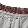 Pantalon de jogging unisexe rétro patchwork à carreaux brodé taille haute coupe ample coton-polyester 2025