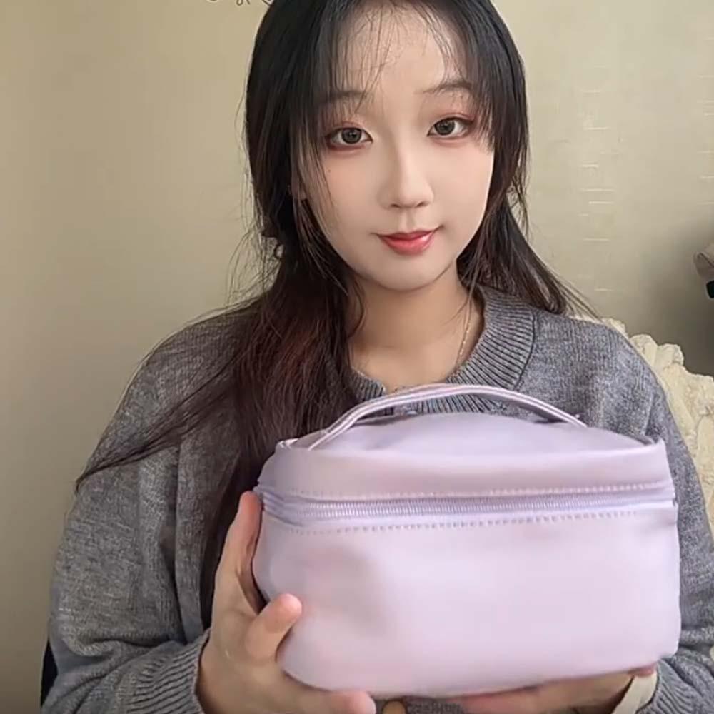 

Large Capacity Solid Color Storage Handbag Polyester Pouch for Make Up Kit Daily Coffee S