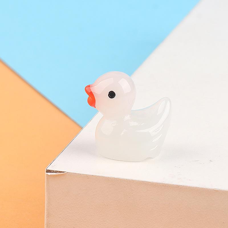 10Pcs Glow-in-the-Dark Resin Duck Set - Durable and Cute Car Dashboard Decor Ornament Anime Accessories DIY Gift Girl Boy
