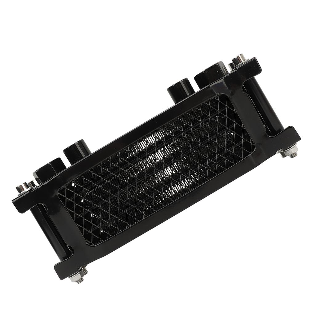 17PCS Motorcycle Oil Cooler Radiator Set Aluminum 4 Row Engine Oil Cooling Kit Replacement for Monkey 125cc‑140cc Black