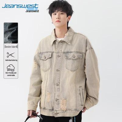 Jeanswest Herren Retro Amerikanischer Stil Jeansjacke