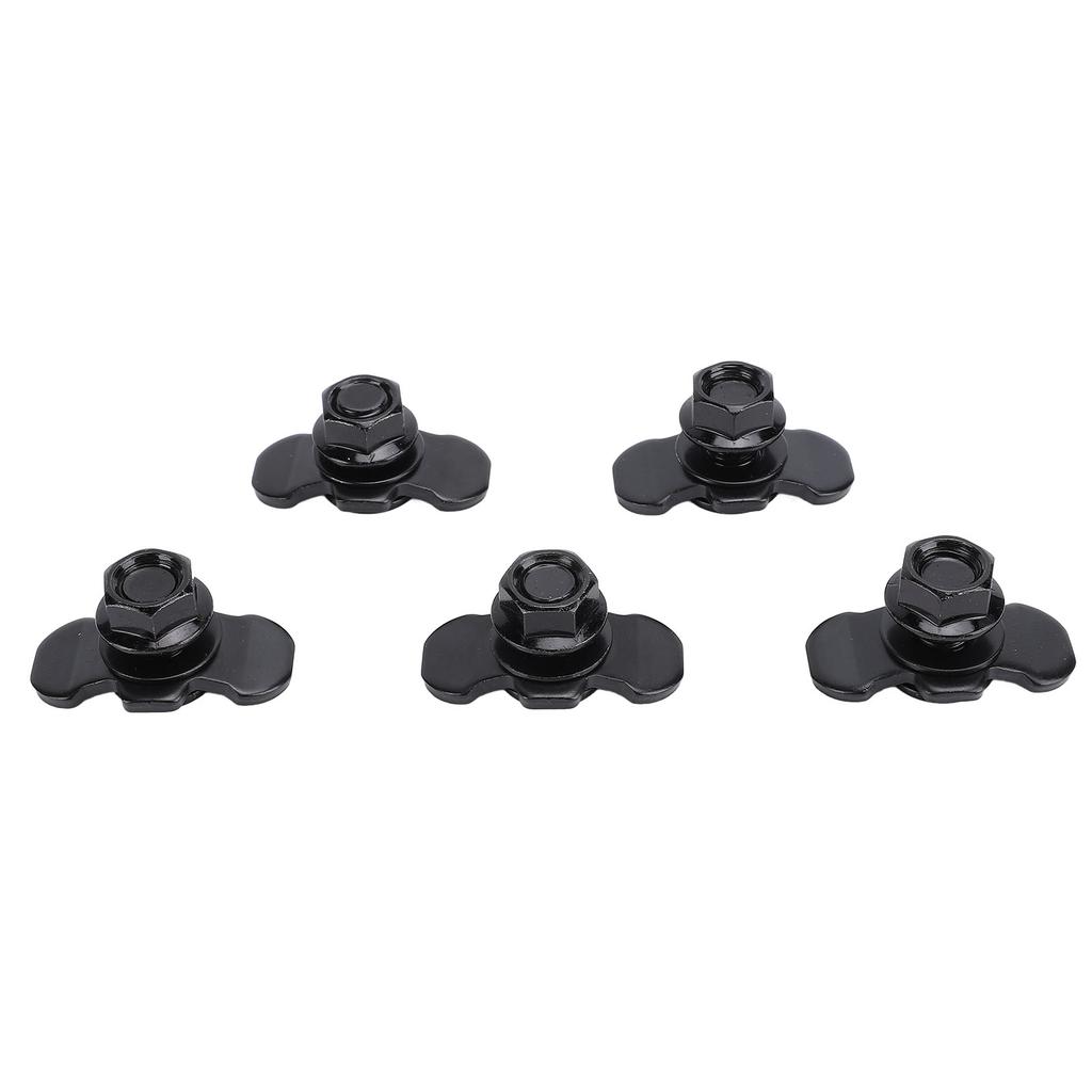 5pcs L Track Double Lug Threaded Stud Nut Fitting M10x20mm for Truck Bed Trailer Cargo Control Pickup RV ATV Black