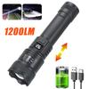 10000LM High Power LED Flashlight Powerful TYPE-C Rechargeable COB Flashlight With Side Light Torch For Outdoor Camping Hiking