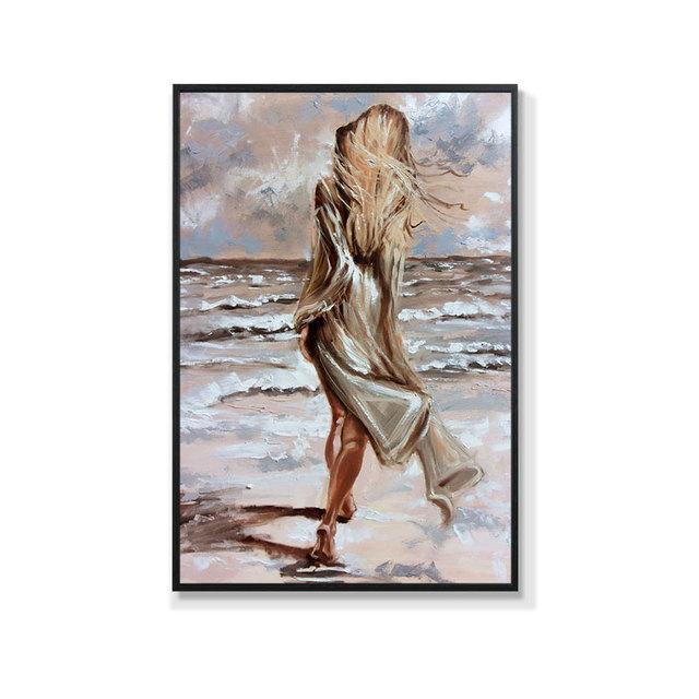 Modern Abstract Sexy Woman Posters Prints Beach Swimming Wall Art Picture Canvas Painting for Living Room Home Aesthetic Decor