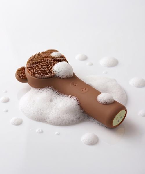 [Mommycare] Bär Silikon Vibrierendes Gesichtsreinigungstool (Rosa/Braun) (Mama_de)