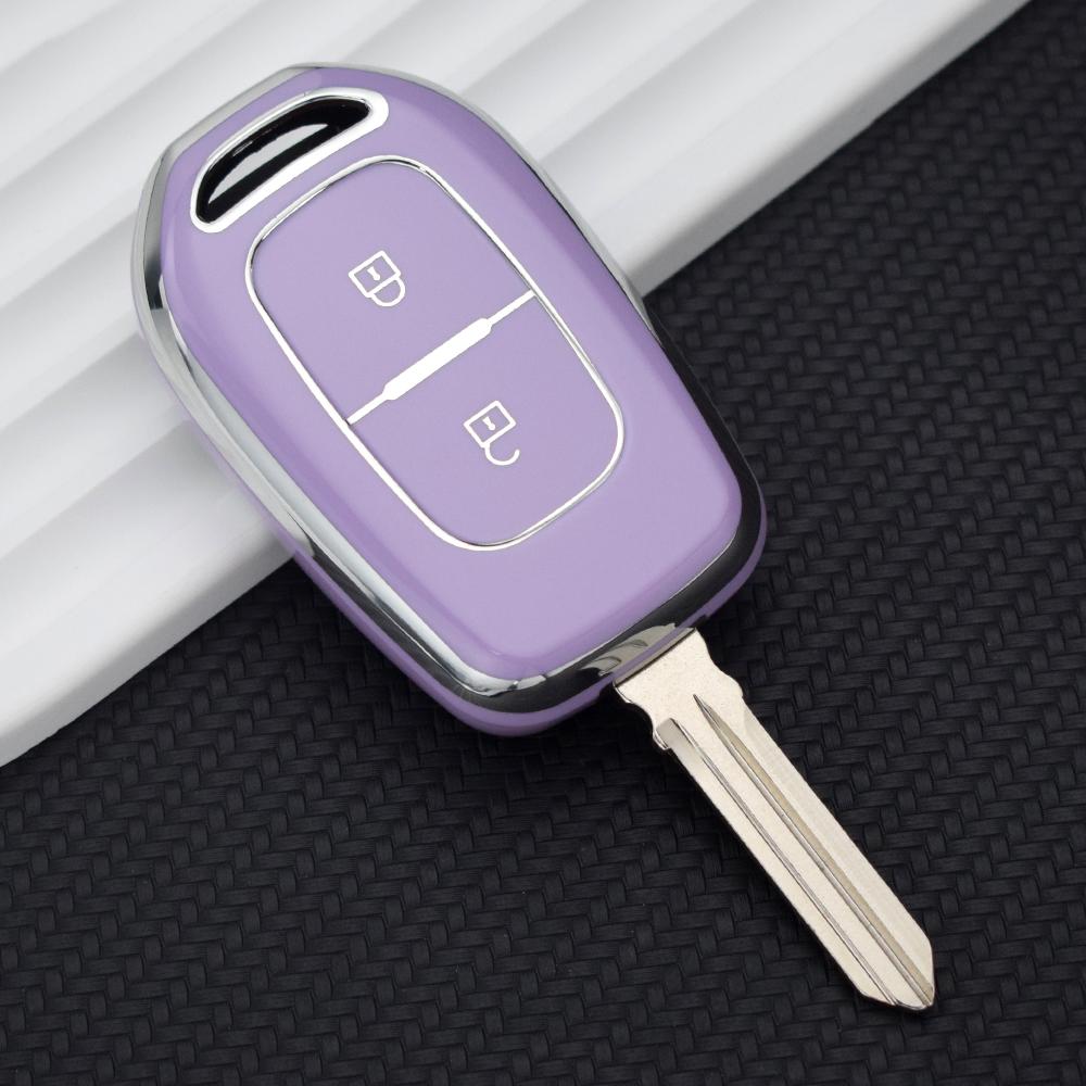 2 Buttons Tpu Car Key Cover Case Shell For Renault Duster Dacia Scenic Master Megane   Keychain