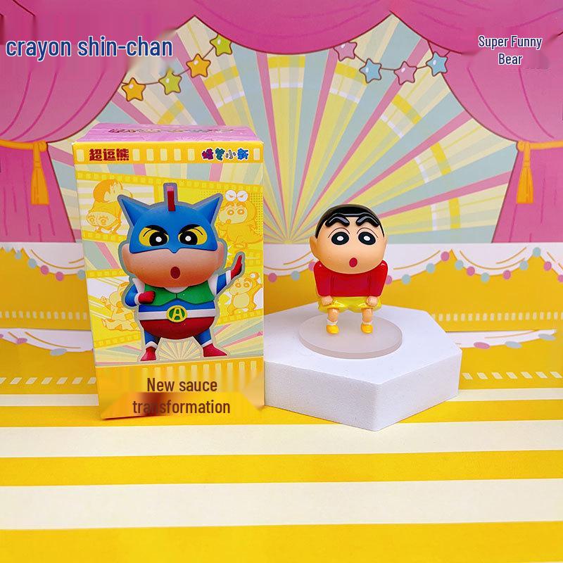 Crayon Shin-chan Trendy Anime Toy: Cute Desktop Car Ornament & Home Decoration Blind Box