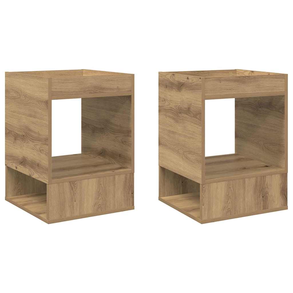 Side Table Set of 2 Artisan Oak Finish 40 x 40 x 56 cm Engineered Wood