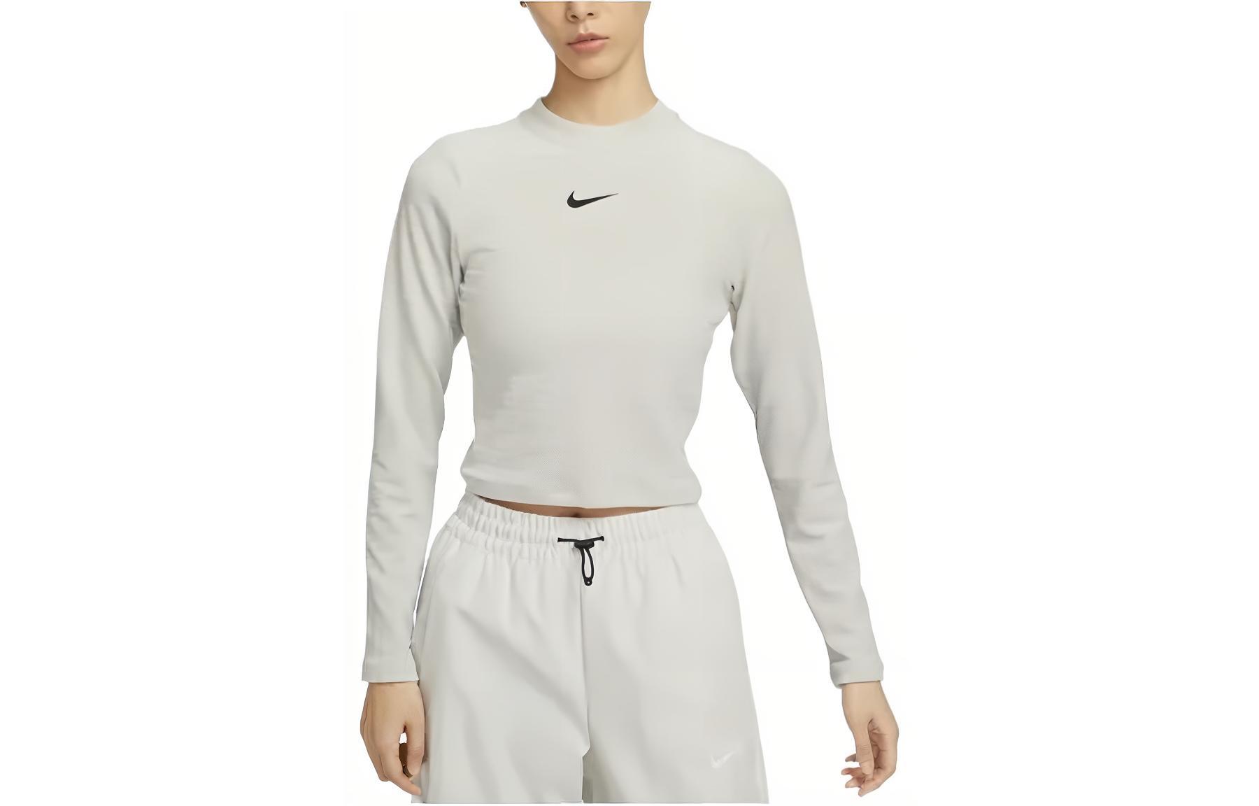 Nike Women ss Pullover Cropped Retro Crewneck T-Shirt Beige DV7819-072 XL