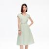 Veromoda Pure Cotton V-Neck Belted A-Line Dress