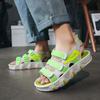 2025 Summer Trendy Green Couples Shoes Men's Beach Shoes Women's Lightweight Chunky Sandal Peep-toe Soft Sole Shoes