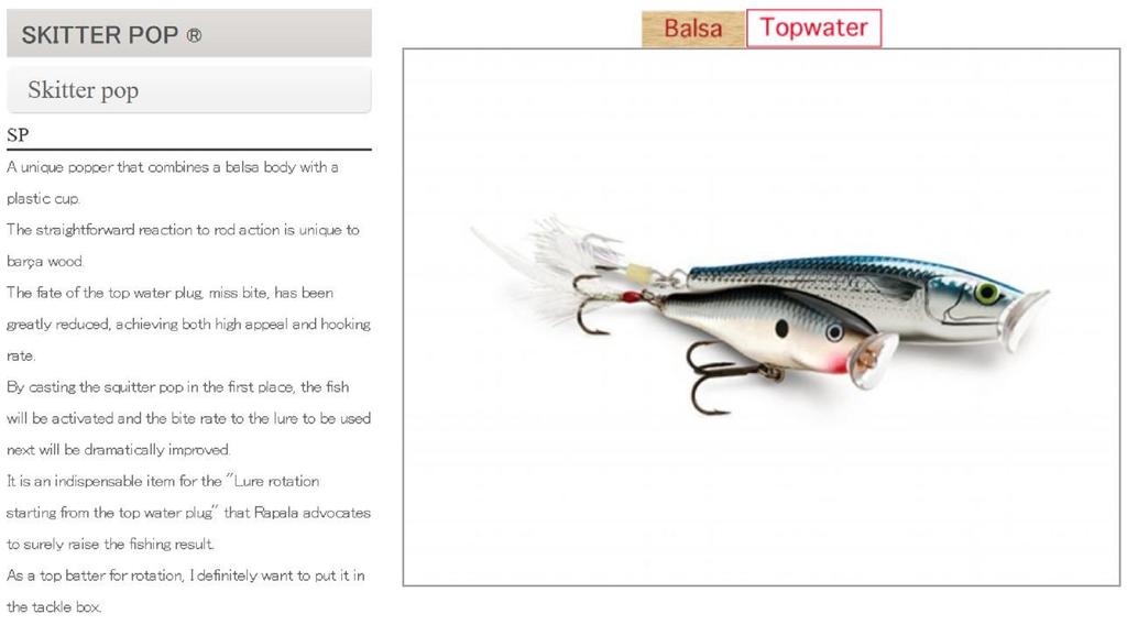 Rapala Popper Skitter Pop Floating Lure SP07/FT (1041)