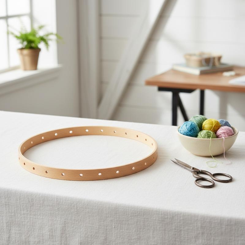 Round Wooden Knitting Loom 20cm 30cm DIY Weaving Hoops for Handcrafting Wall Hanging Home Art Decor