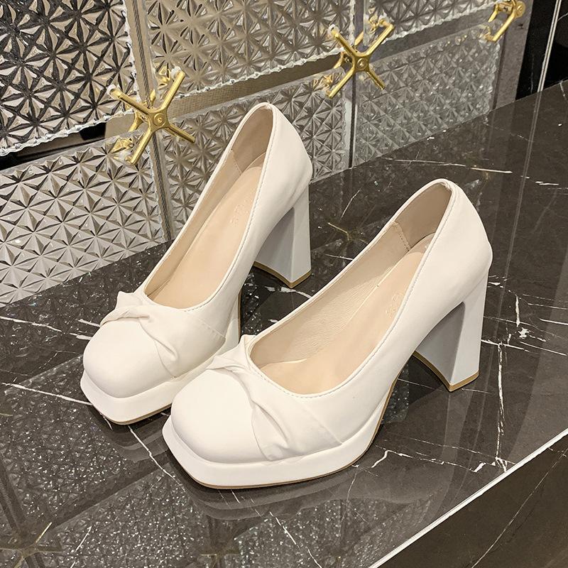 Новые женские туфли на платформе с высоким каблуком сексуальные из натуральной кожи весна 2026 роскошные туфли Мэри Джейн туфли-лодочки на массивной платформе удобные 35 4430₽