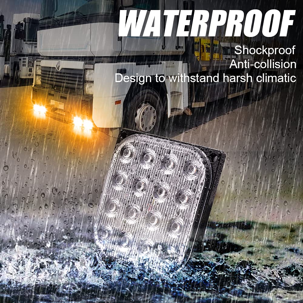 X-STYLE Truck Warning Strobe Light, Amber, HI, lo, Strobe, Emergency Flashing, Warning, 12 V,