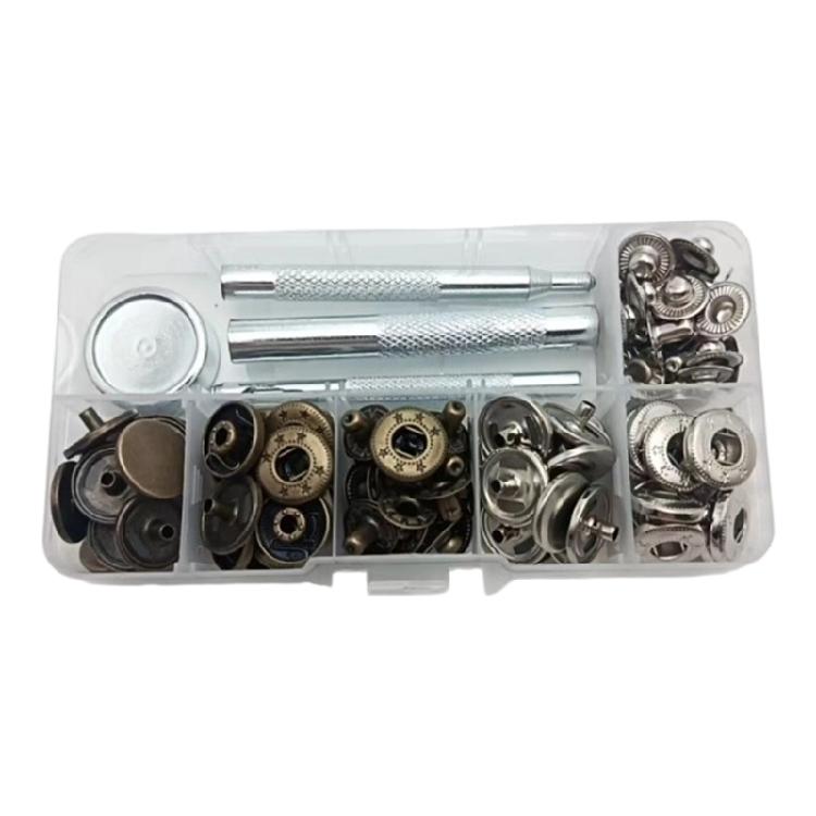 Kit di installazione professionale per bottoni a pressione in rame Heavy Duty 15 mm 12,5 mm Fissaggi per Artigianato Tessile Realizzazione di Abbigliamento