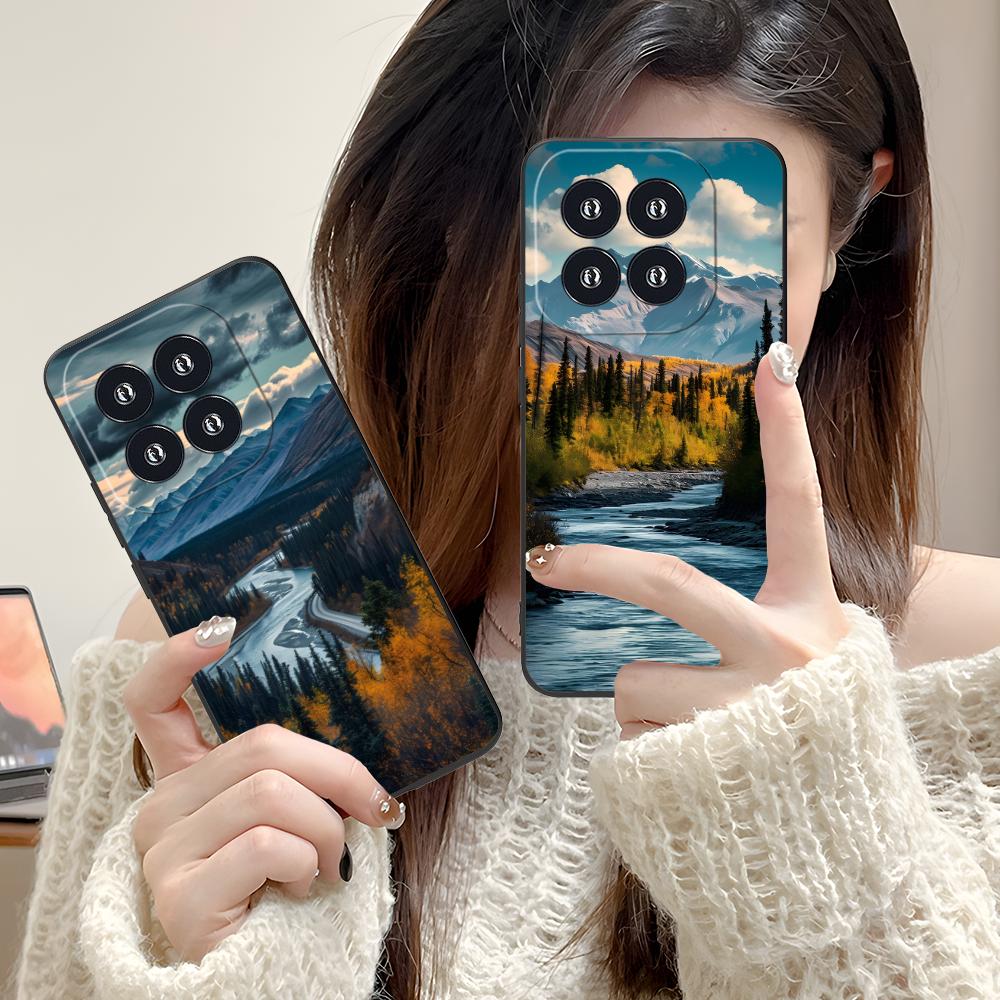 Mountain Forest Mobile Phone Case for Xiaomi 15 14 13 12 Mi 11 T Ultra Lite Pro S X 5G Colorful Printing Cover Luxury Pretty