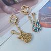 Creative Diamond Guitar Car Keychain Metal Musical Instrument Model Bag Keychain Pendant
