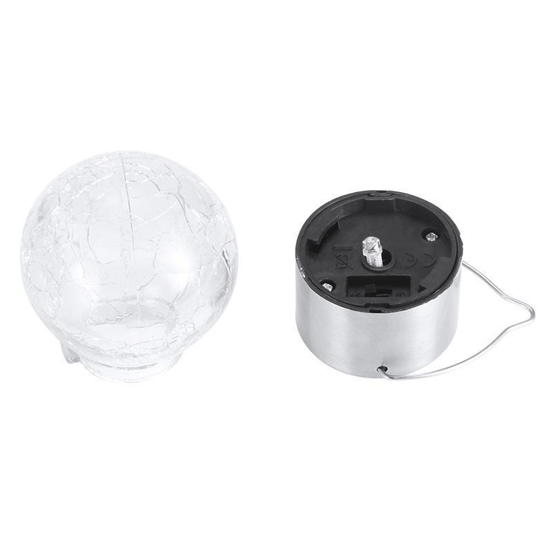 Solar-Powered Crackle Glass Hanging Lamp - Outdoor Waterproof Garden Decoration
