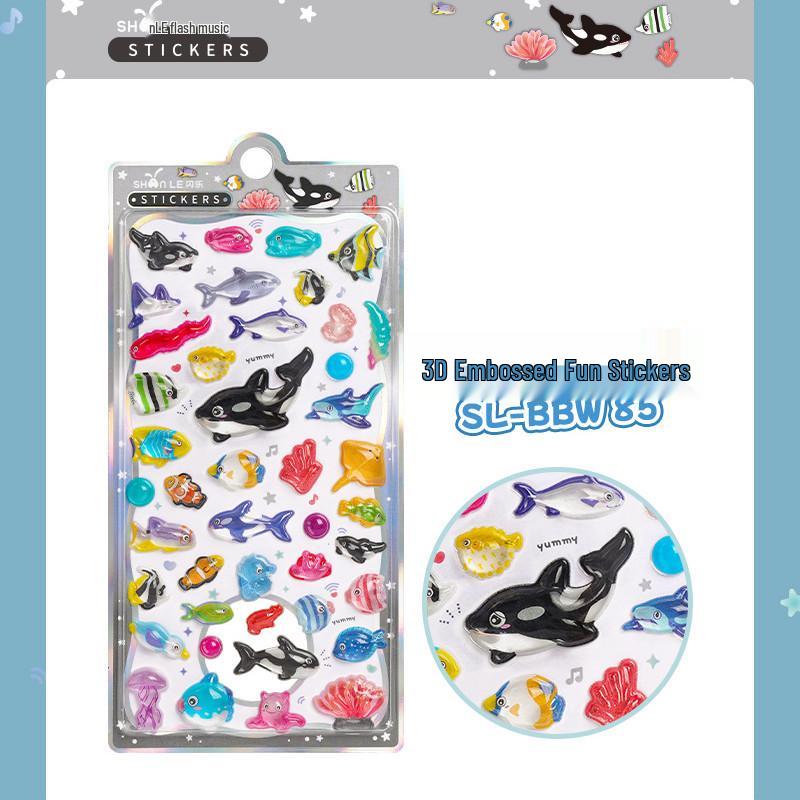 Popular 3D Animal Cartoon Crystal Stickers for Kids' Phone Cases