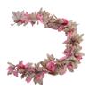 Pink Pumpkins Fall Garland Maple Leaves Thanksgiving Table Centerpiece Autumn Decoration for Home Porch Fireplace Outdoor