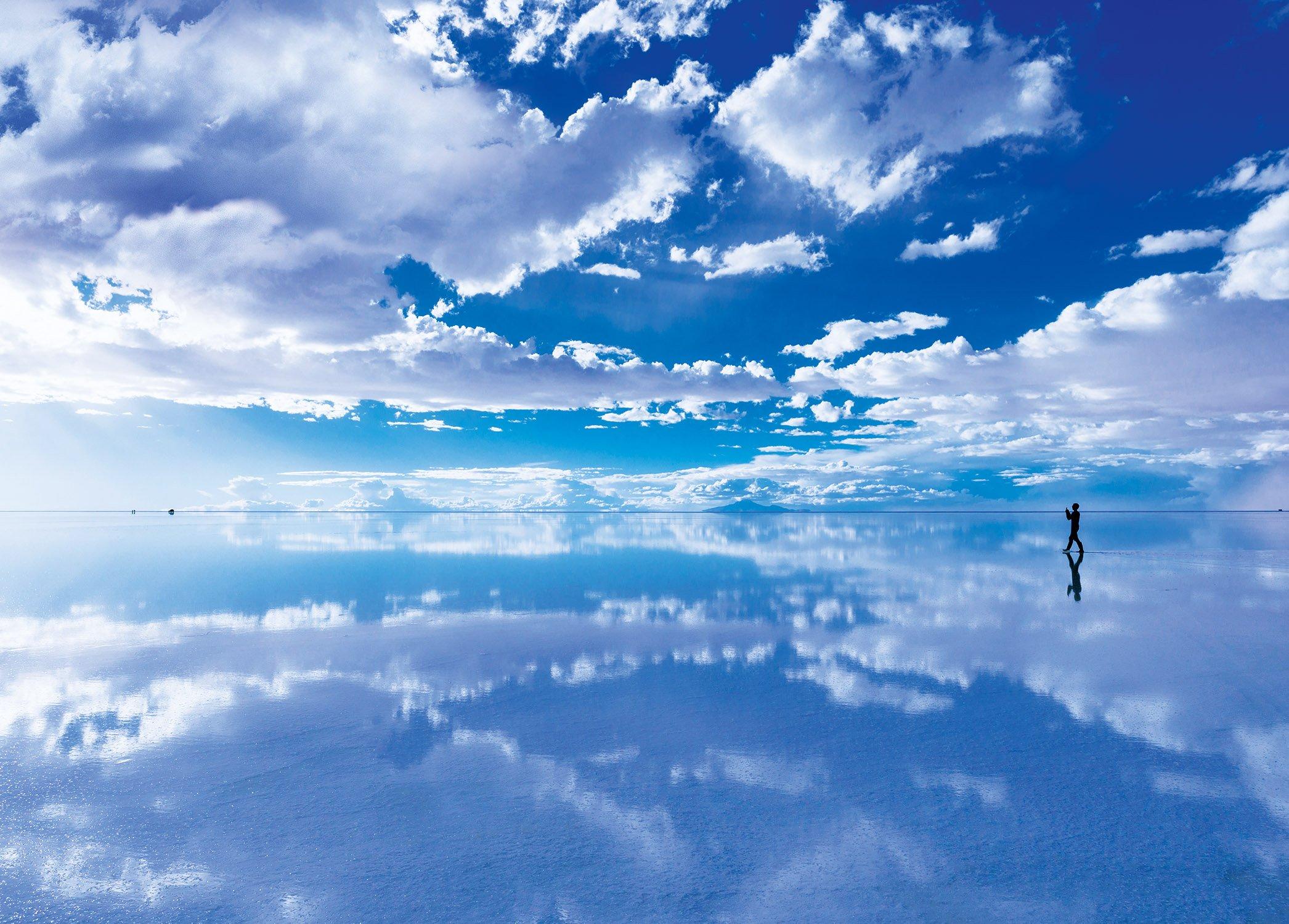 EPOCH 500-Piece Jigsaw Puzzle World Scenic View Uyuni Salt Flat Bolivia 38×53cm Mirror of the Sky with Adhesive Spatula and Ticket