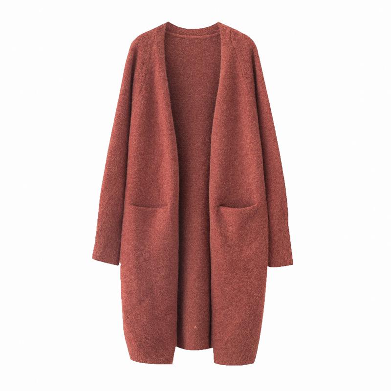Women's Solid Color Knitted Cardigan Sweater Shawl - Autumn/Winter 2021