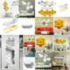 Stylish Hexagon 3d Mirror Mosaic Wall Stickers Self Adhesive Diy Bedroom Art