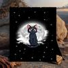 1PC Lunar Cat Magic Night Flannel Blanket Gift, Suitable for Both Men And Women, Soft Ideal for Beds And Sofa, Birthday Or Christmas Gift