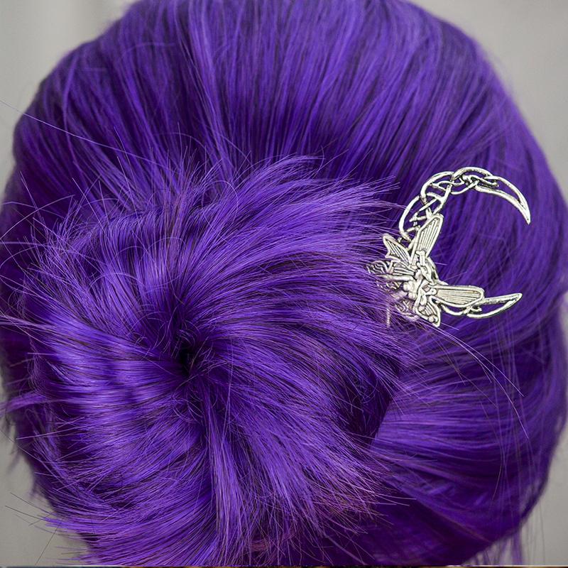 Witch Sword Crescent Moon Goddness Hair Stick Pagan Occulet Hairpin Amulet Spirit Hair Jewelry For Women