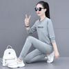 Women's Round Neck Sportswear Set - New Spring/Autumn Fashion: Leisure Sweater Two-Piece Suit