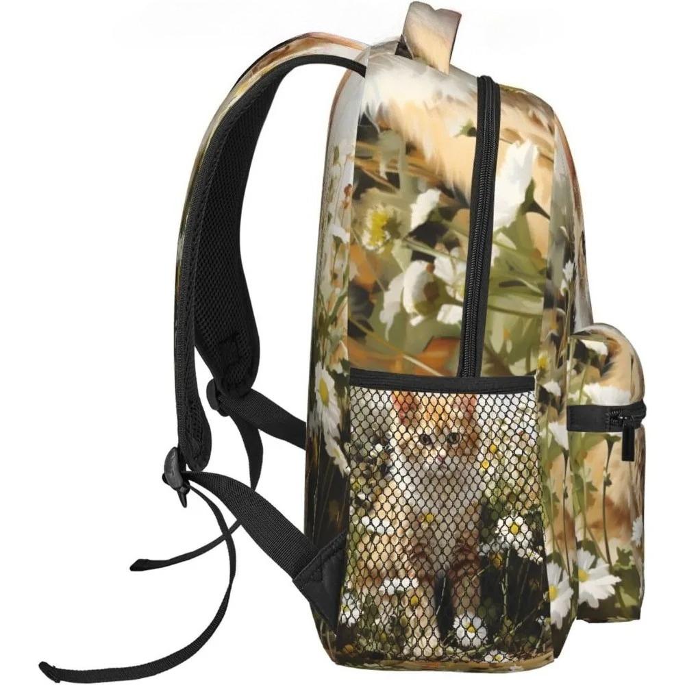 Laptop Bag Back To School Cute Daisy Cat Lightweight Laptop Backpack Lightweight Multipurpose Travel Casual Daypack Unisex Colle
